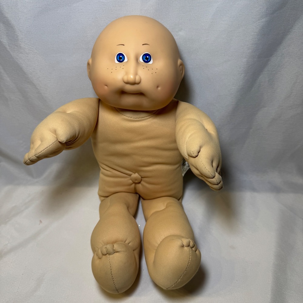 Vintage Cabbage Patch Kids Doll HM2 Bald Blue Eyes Freckles Coleco 1982 16in